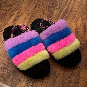 Colorful Fuzzy Slide Sandals